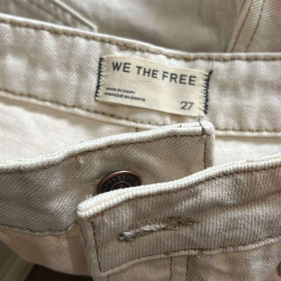 Free People Moxie Casual Khaki Crème Jean Pants Sz 27 NWT - Picture 8 of 8